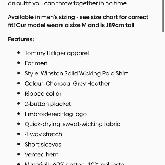 Tommy Hilfiger solid wicking grey polo Sz L - Picture 8 of 10